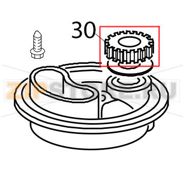 Pinion gear KitchenAid 5K45SSEWH Pinion gear KitchenAid 5K45SSEWHЗапчасть на деталировке под номером: 30