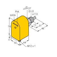 Датчик потока погружного типа с оценочной электроникой Turck FCS-G1/2A4P-LIX-H1141