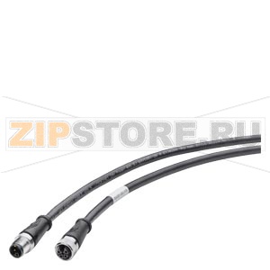 Power connecting cable M12-180/M12-180 for power supply of the ET 200, harness cable with M12 connector and M12 socket, L-coded, 4-pole, 1.5 m Siemens 6XV1801-6DH15 