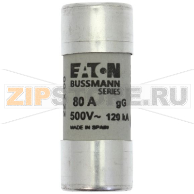 Предохранитель, 80 A, AC 500 В, 120 кА, 22x58 мм, gL/gG, IEC Eaton CYL FUSE &gt;STR &gt;22x58 80A GG 
