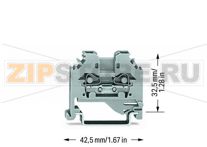 2-проводные проходные клеммы; 4 mm; боковые маркировочные разъемы; для DIN-рейки 35 x 15 и 35 x 7,5; CAGE CLAMP®; 4,00 mm; серые Wago 281-101 Примечание:Terminating Aluminum ConductorsWAGO spring clamp terminal blocks are suitable for solid aluminum conductors up to 4 mm?/12 AWG if WAGO “Alu-Plus” Contact Paste is used for termination.“Alu-Plus” Contact Paste Advantages:Automatically destroys the oxide film during clamping.Prevents fresh oxidation at the clamping point.Prevents electrolytic corrosion between aluminum and copper conductors (in the same terminal block).Provides long-term protection against corrosion....