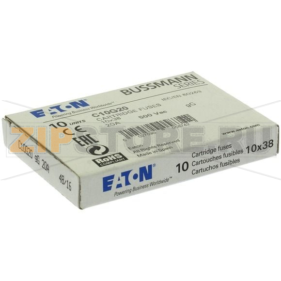 Предохранитель, 20 A, AC 500 В, 120 кА, 10x38 мм, gL/gG, IEC Eaton CYLINDRICAL FUSE 10x38 20A G 