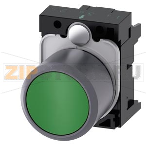 АКТУАТОР КНОПКИ С ВЫСОКИМ ФРОНТАЛЬНЫМ КОЛЬЦОМ (12MM), 22MM, КРУГЛ., ПЛАСТИК С МЕТАЛЛИЧЕСКИМ ФРОНТАЛЬНЫМ КОЛЬЦОМ, КНОПКА ЗЕЛЁНАЯ ПЛОСКАЯ, БЕЗ ФИКСАЦИИ, С ДЕРЖАТЕЛЕМ, С ГРАВИРОВКОЙ ЛАЗЕРОМ, ВЕРХНИЙ РЕГИСТР Siemens 3SU1230-0EB40-0AA0-Z&amp;nbsp;Y11 