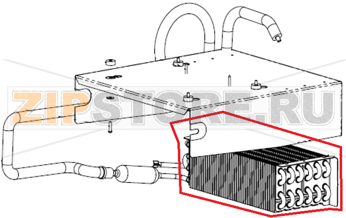 Батарея испарителя  шн-0,5 (б/п) (4х4х300, квадр.) Polair CM107-S  Батарея испарителя шн-0,5 (б/п) (4х4х300, квадр.) Polair CM107-SЗапчасть на сборочном чертеже под номером: 4