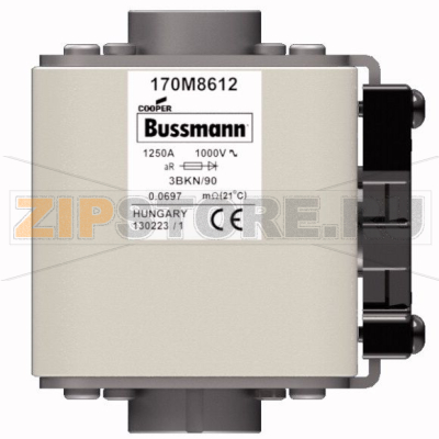Предохранитель, 1250 A, AC 1000 В, 150 кА, size 3, 74x92x91 мм, aR, IEC UL Eaton FUSE 1250A 10 