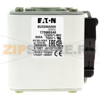 Предохранитель, 800 A, AC 1250 В, 200 кА, size 3, 76x92x83 мм, aR, IEC UL Eaton FUSE 800A 1250