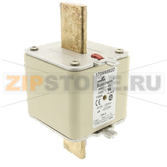 Предохранитель, 1100 A, AC 690 В, 200 кА, DIN 3, aR, DIN, IEC Eaton FUSE 1100A 690V aR DIN 3 HSDNH 