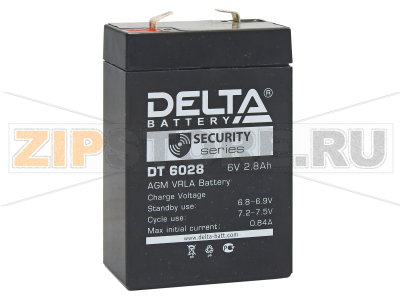 Delta DT 6028 Свинцово-кислотный аккумулятор Delta DT 6028 (характеристики): Напряжение - 6В; Емкость - 2,8Ач; Габариты: 66 мм x 33 мм x 100 мм, Вес: 0,61 кгТехнология аккумулятора: AGM VRLA Battery