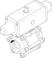 Кран шаровой с приводом Festo VZBA-4"-GG-63-T-22-F10-V4V4T-PS240-R-90-4-C