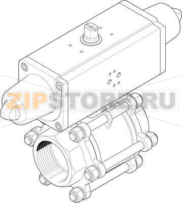 Кран шаровой с приводом Festo VZBA-4&quot;-GG-63-T-22-F10-V4V4T-PS240-R-90-4-C 