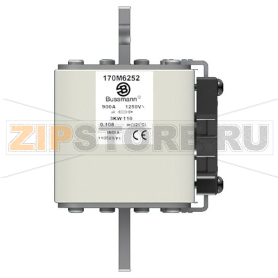 Предохранитель, 900 A, AC 1250 В, 100 кА, size 3, 74x92x141 мм, aR, IEC Eaton FUSE 900A 1250V 3 