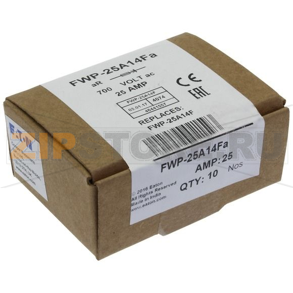 Предохранитель, 25 A, AC 700 В, 200 кА, 14x51 мм, aR, UL Eaton 25AMP 700V AC FERRULE 14.3x50.8M 