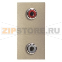 Механизм 2xRCA разъёма, одномодульный, шампань ABB 2CLA215520N1901