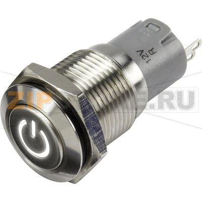 Кнопка 48 В/DC, 2 А, 1 x вкл/вкл, с фиксацией, IP65, 1 шт TRU Components LAS2GQF-11ZDT/W/12V/S/P 