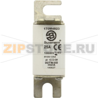 Предохранитель, 25 A, AC 1000 В, 125 кА, size 00, 30x47x98 мм, aR, DIN, IEC Eaton FUSE 25A 1000