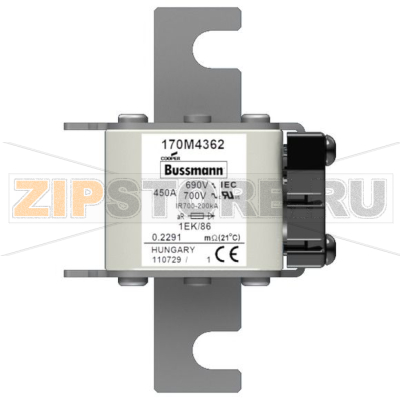 Предохранитель, 400 A, AC 690 В, 200 кА, size 1, 53x69x111 мм, aR, IEC Eaton FUSE 400A 690V 1EK 
