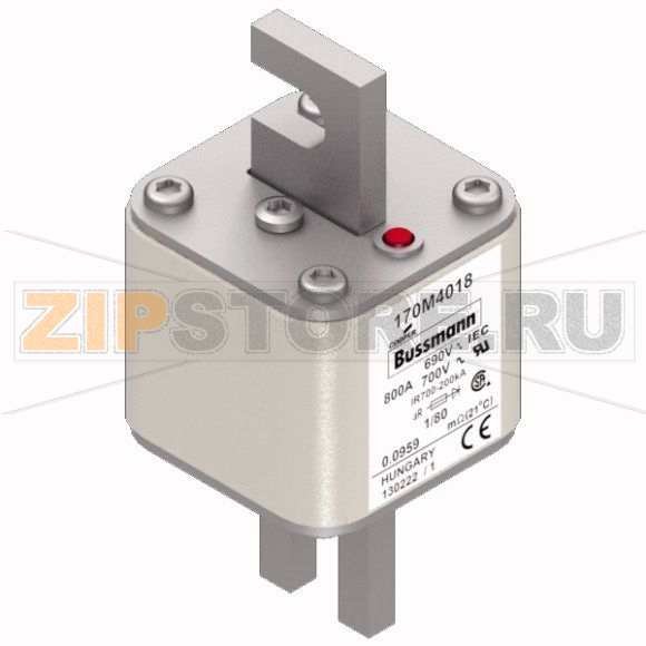 Предохранитель, 800 A, AC 690 В, 200 кА, DIN 1, 53x53x108 мм, aR, DIN, IEC Eaton FUSE 800A 690V 