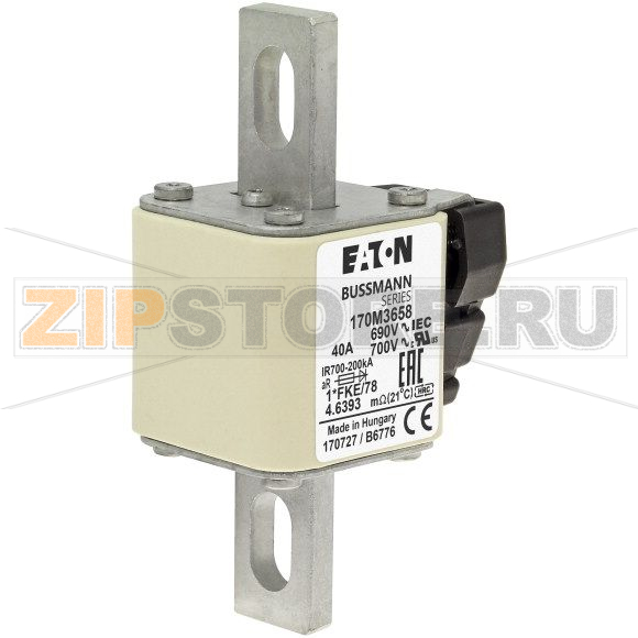 Предохранитель, 40 A, AC 690 В, size 1, 45x45x140 мм, aR, UL, IEC Eaton FUSE 40A 690V 1*FKE/78 