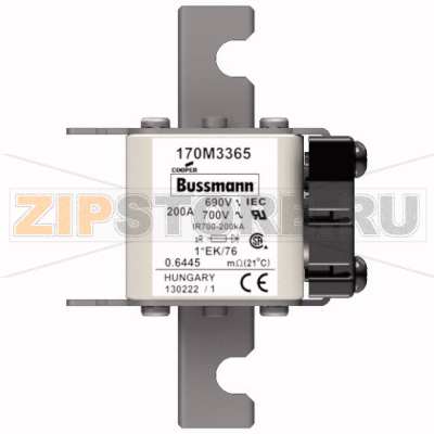 Предохранитель, 200 A, AC 690 В, 200 кА, size 1, 45x59x102 мм, aR, IEC UL Eaton FUSE 200A 690V 