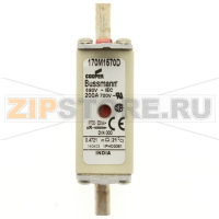 Предохранитель, 200 A, AC 690 В, 200 кА, DIN 000, aR, DIN, IEC Eaton FUSE 200A 690V aR DIN 000 HSDN