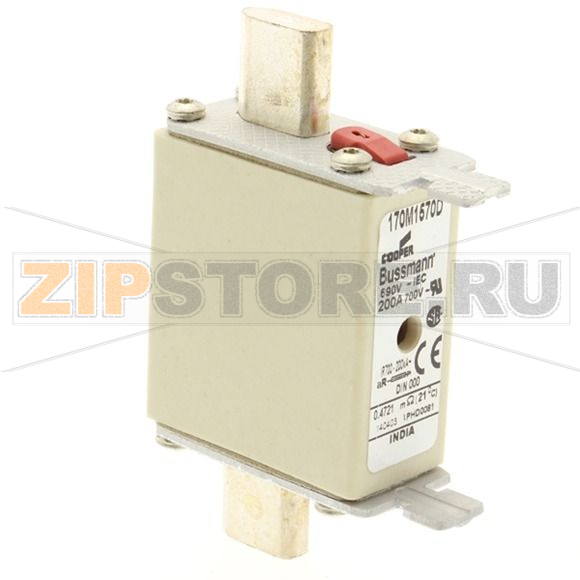 Предохранитель, 200 A, AC 690 В, 200 кА, DIN 000, aR, DIN, IEC Eaton FUSE 200A 690V aR DIN 000 HSDN 