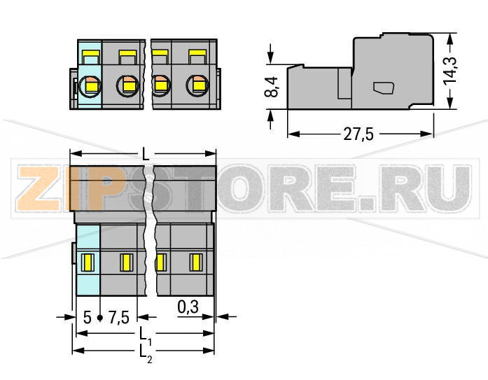 MCS MIDI Classic 1-проводная вилка; 2,5 мм; Шаг контактов 7,5 мм; 2-пол.; 2,50 mm; серые Wago 731-602 Универсальное соединение для всех типов проводниковПростая предварительная сборка и монтаж на устройстве посредством горизонтального и вертикального монтажа CAGE CLAMP®Для соединений "провод-провод" и "плата-провод"Возможны варианты кодировки...