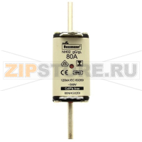 Предохранитель, 80 A, AC 500 В, 120 кА, NH02, gL/gG, IEC Eaton NH FUSE 80A 500V GL/GG SIZE 02