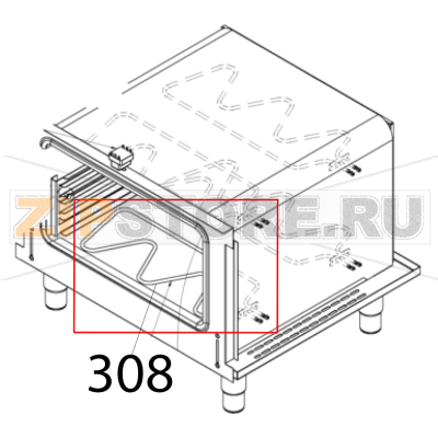 Heat. elem. for oven 1500 W, 230 V Vortmax SSOC E74 Heat. elem. for oven 1500 W, 230 V Vortmax SSOC E74Запчасть на деталировке под номером: 308