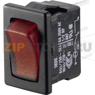 Переключатель клавишный 250 В/AC, 6 А, 1 x выкл/вкл, 1 шт Marquardt 01800.1102-02 