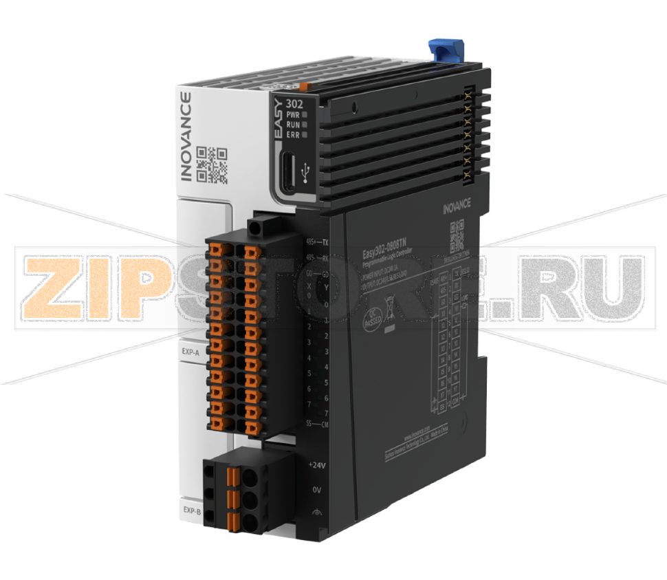 Контроллер 24 В/DC, 8xDI (NPN/PNP), 8xDO (NPN), 1xRS232, 1xRS485, 1xType-C, 5 осей, CAM, 2xGE20, 16xGL20, IP20 Inovance Easy302-0808TN-INT 