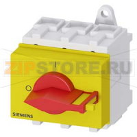 АВАРИЙНЫЙ ГЛАВНЫЙ УПРАВЛЯЮЩИЙ ПЕРЕКЛЮЧАТЕЛЬ 3 ПОЛЮСА IU=63, P/AC-23A AT 400V=22KW МОНТАЖНОЕ ОСНОВАНИЕ МОНТ. РЕЙКА /МОНТАЖ ПОСР. 2 ОТВЕРСТИЙ РЫЧАГ КРАСН\ЖЕЛТ. Siemens 3LD2530-0TK13