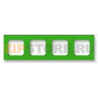 Рамка четырехместная, зелёный/дымчатый чёрный ABB 2CHH015040A6067