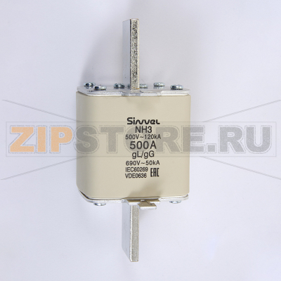 Предохранитель ножевой 500 A, тип 39, габарит 3, gG Sinvel FNH3-500 