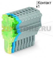 1-проводниковая розетка; 1,5; 11-пол.; 1,50 mm; желто-зеленые,синие,серые Wago 2020-111/000-039