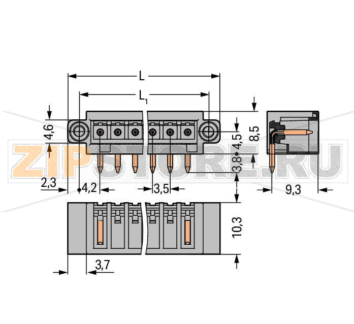 MCS MINI Вилка THT; 1.0 x 1.0 mm solder pin; угловые; 100% защита от неправильного подсоединения; Резьбовой фланец; Шаг контактов 3,5 мм; 14-пол.; светло-серые Wago 734-174/108-000 Сечение контактов 1 x 1 мм позволяет проводить ток до 10 A100% защита от неправильного подсоединенияВозможны варианты кодировки...