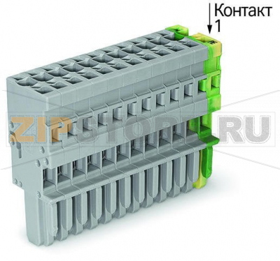 1-проводниковая розетка; 4 mm; 15-пол.; 4,00 mm; серые, желто-зеленые Wago 769-115/000-036 