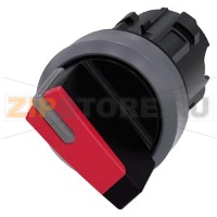 АКТУАТОР ПОВОРОТНОГО ПЕРЕКЛЮЧАТЕЛЯ С ВОЗМОЖНОСТЬЮ ПОДСВЕТКИ, 22MM, КРУГЛ., ПЛАСТИК С МЕТАЛЛИЧЕСКИМ ФРОНТАЛЬНЫМ КОЛЬЦОМ, РУКОЯТКА КОРОТКАЯ ЧЁРНАЯ С КРАСНОЙ ВСТАВКОЙ, 2 КОММУТАЦИОННЫХ ПОЛОЖЕНИЯ: O<I, БЕЗ ФИКСАЦИИ, УГОЛ ПОВОРОТА РУКОЯТКИ 45 ГРАД. : 10:30Ч./1