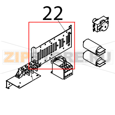 Supporto componenti elettrici Tecnoeka KF 966 D AL UD Supporto componenti elettrici Tecnoeka KF 966 D AL UDЗапчасть на деталировке под номером: 22