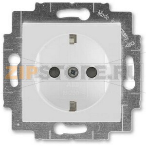 Розетка с заземлением, серая/белая ABB 2CHH203457A6016 