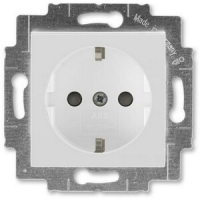 Розетка с заземлением, серая/белая ABB 2CHH203457A6016