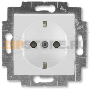 Розетка с заземлением, серая/белая ABB 2CHH203457A6016 