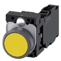 КНОПКА, 22MM, КРУГЛАЯ, ПЛАСТИК С МЕТАЛЛИЧЕСКИМ ФРОНТАЛЬНЫМ КОЛЬЦОМ, ЖЁЛТАЯ, ПЛОСКАЯ КНОПКА, КОНТАКТЫ МГНОВЕННОГО ДЕЙСТВИЯ, С ДЕРЖАТЕЛЕМ, 1NO+1NC, ВИНТОВЫЕ КЛЕММЫ, С ГРАВИРОВКОЙ ЛАЗЕРОМ, SYMBOL NUMBER ACC. TO, ISO7000 OR IEC60417 Siemens 3SU1130-0AB30-1FA0