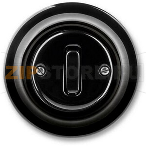Переключатель одноклавишный, чёрный фарфор ABB 2CHK590634C4301 