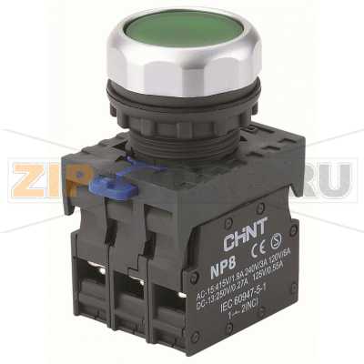 Кнопка управления 110-230 В, 2НЗ, IP65, белая Chint NP8-02BND/1 