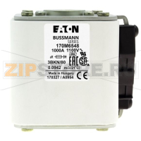Предохранитель, 1000 A, AC 1100 В, 200 кА, size 3, 76x92x83 мм, aR, IEC UL Eaton FUSE 1000A 11