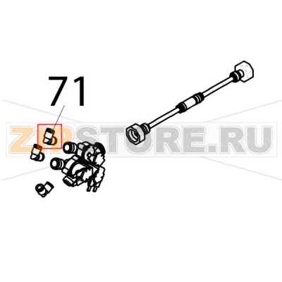 Connector, Ø: 8, 90 ° Piron P920RXS Connector, Ø: 8, 90 ° Piron P920RXSЗапчасть на деталировке под номером: 71