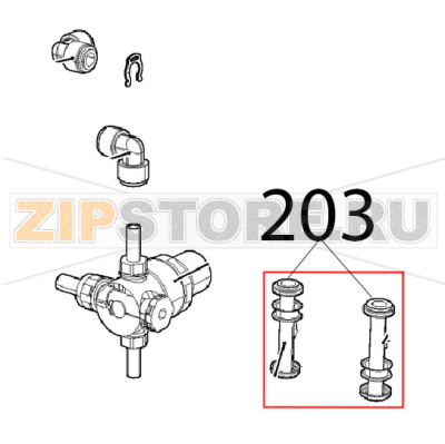 Female non-return connectio Ø: 8-8 Unox XVC 205E  Female non-return connectio Ø: 8-8 Unox XVC 205EЗапчасть на деталировке под номером: 203