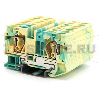 Клемма пружинная, заземляющая, желто-зеленая CHIKU RNS 6-PE 