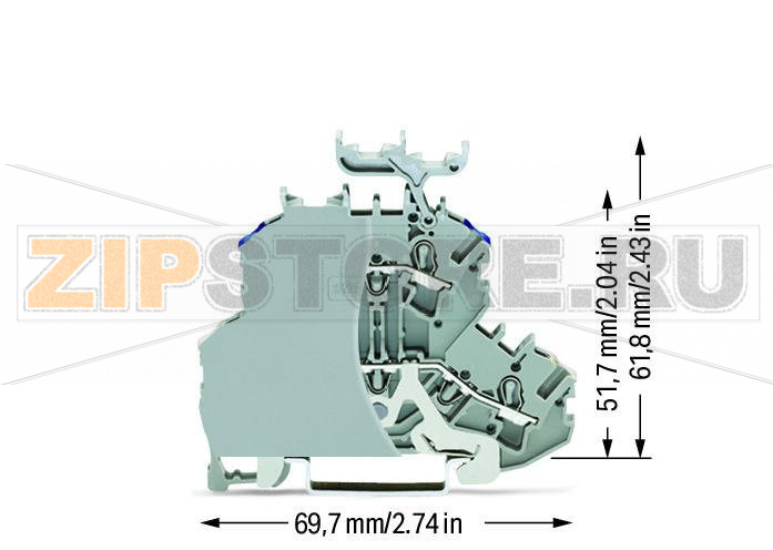 Double-deck terminal block; Shield/through terminal block; Shield/N; with marker carrier; for DIN-rail 35 x 15 and 35 x 7.5; 2.5 mm; Push-in CAGE CLAMP®; 2,50 mm; gray Wago 2002-2248/099-000 