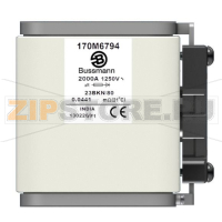 Предохранитель, 1250 A, AC 660 В, 100 кА, 2xsize 3, 74x167x52 мм, aR, IEC Eaton FUSE 1250A 66